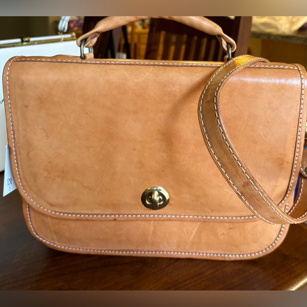 Vintage Leather Satchel made in Paraguay.
